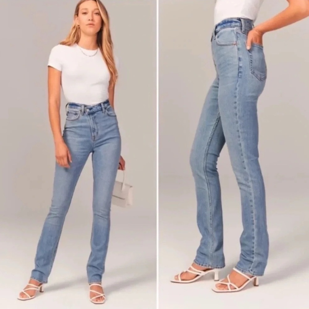 Abercrombie & Fitch The '90s Slim Straight Ultra High Rise Curve Love Size 24
